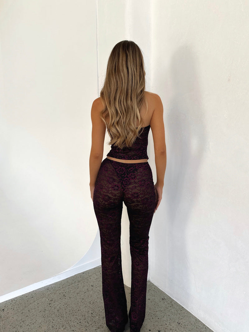 SHARNIE PANTS PURPLE LACE Pants 