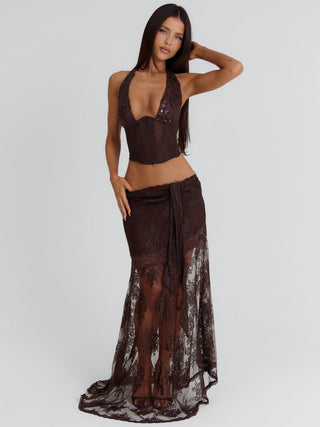 DEBBIE TOP CHOCOLATE Crop Top 