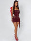 DESIREE MINI DRESS BURGUNDY Mini Dress 