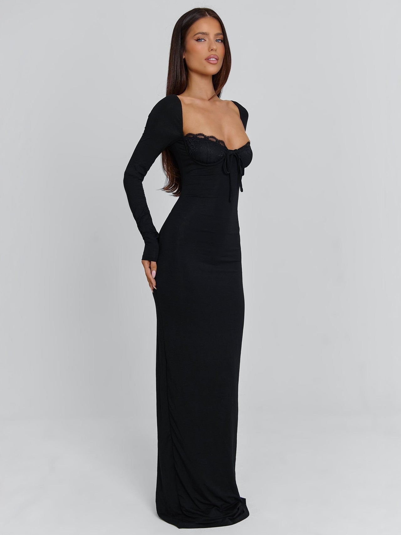 chinese dress ladies Valerie Merino Wool Maxi Dress - Black – Valerie Maxi Dress