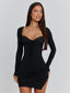 DIONNE LONG SLEEVE MINI DRESS BLACK Mini Dress 