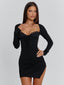 DIONNE LONG SLEEVE MINI DRESS BLACK Mini Dress 