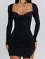 DIONNE LONG SLEEVE MINI DRESS BLACK Mini Dress 
