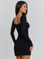 DIONNE LONG SLEEVE MINI DRESS BLACK Mini Dress 
