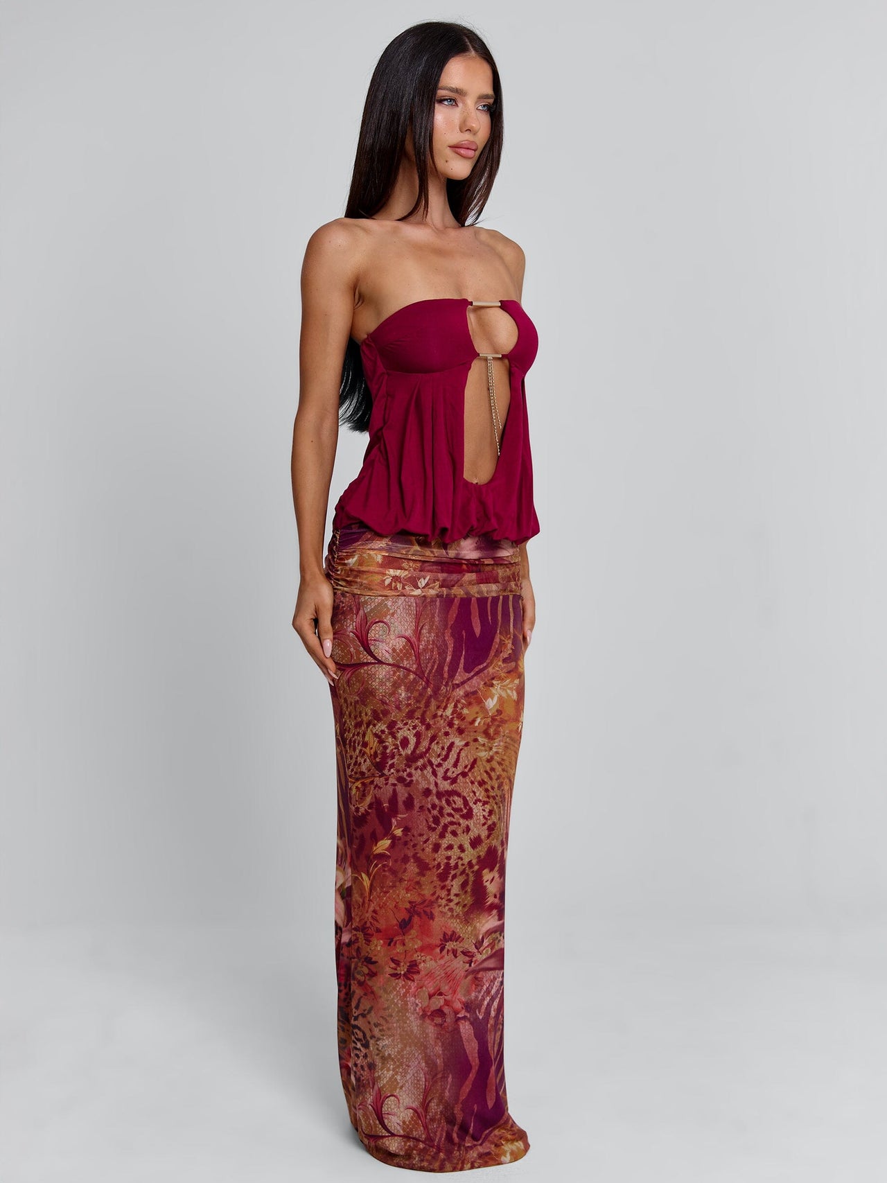 chinese dress ladies One Shoulder Sarong Style Maxi Dress Cover Up Gottex Luma
