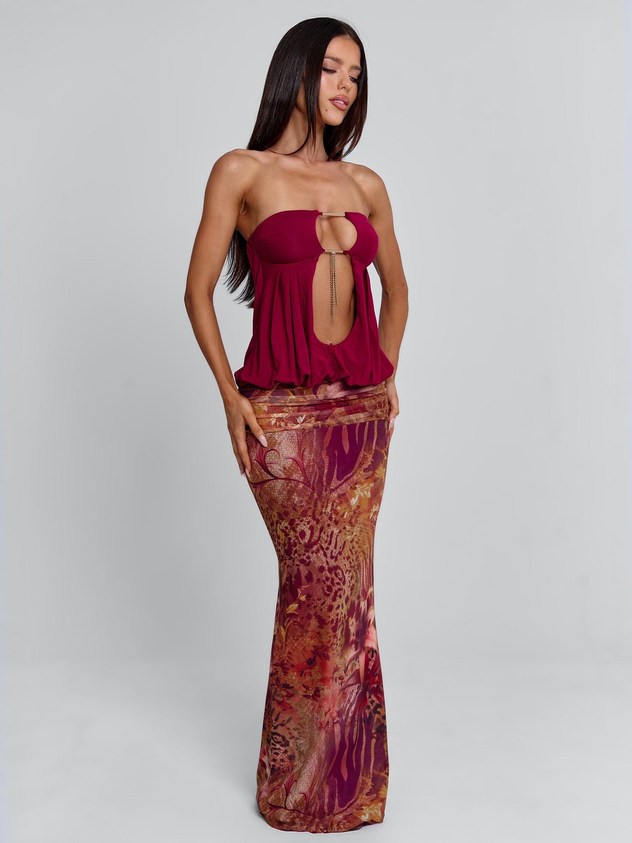 Women's Pink/Purple Print Diora Maxi Dress Celine in Size Small by Outcast