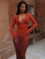 DIXIE MAXI DRESS KNIT ORANGE OMBRE Maxi Dress 