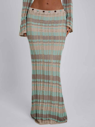 DUNE MAXI SKIRT GREEN STRIPE Maxi Skirt 