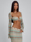 DUNE TOP GREEN STRIPE Crop Top 