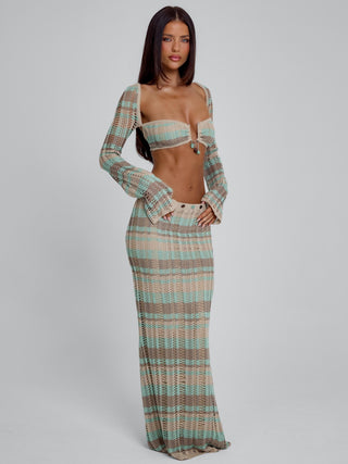 DUNE TOP GREEN STRIPE Crop Top 