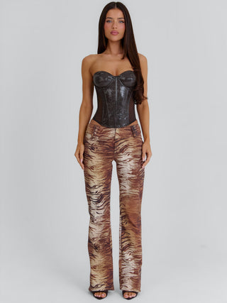 ELLISE CORSET TOP BROWN Corset 