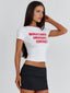 EMERGENCY CONTACT BABY TEE WHITE Crop Top 