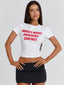 EMERGENCY CONTACT BABY TEE WHITE Crop Top 