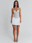 EMORY MINI DRESS TAUPE WHITE Mini Dress 