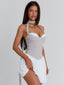 EMORY MINI DRESS TAUPE WHITE Mini Dress 
