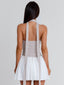 EMORY MINI DRESS TAUPE WHITE Mini Dress 