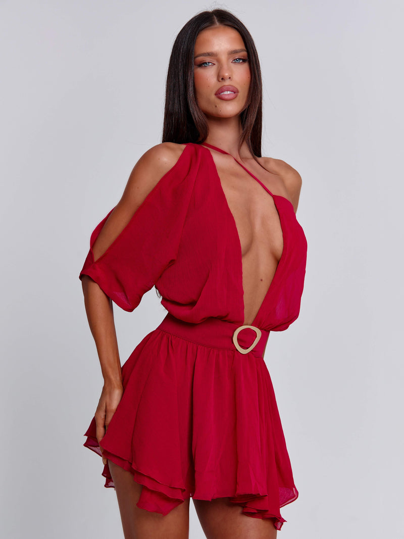 ERICE MINI DRESS DEEP RED Mini Dress 