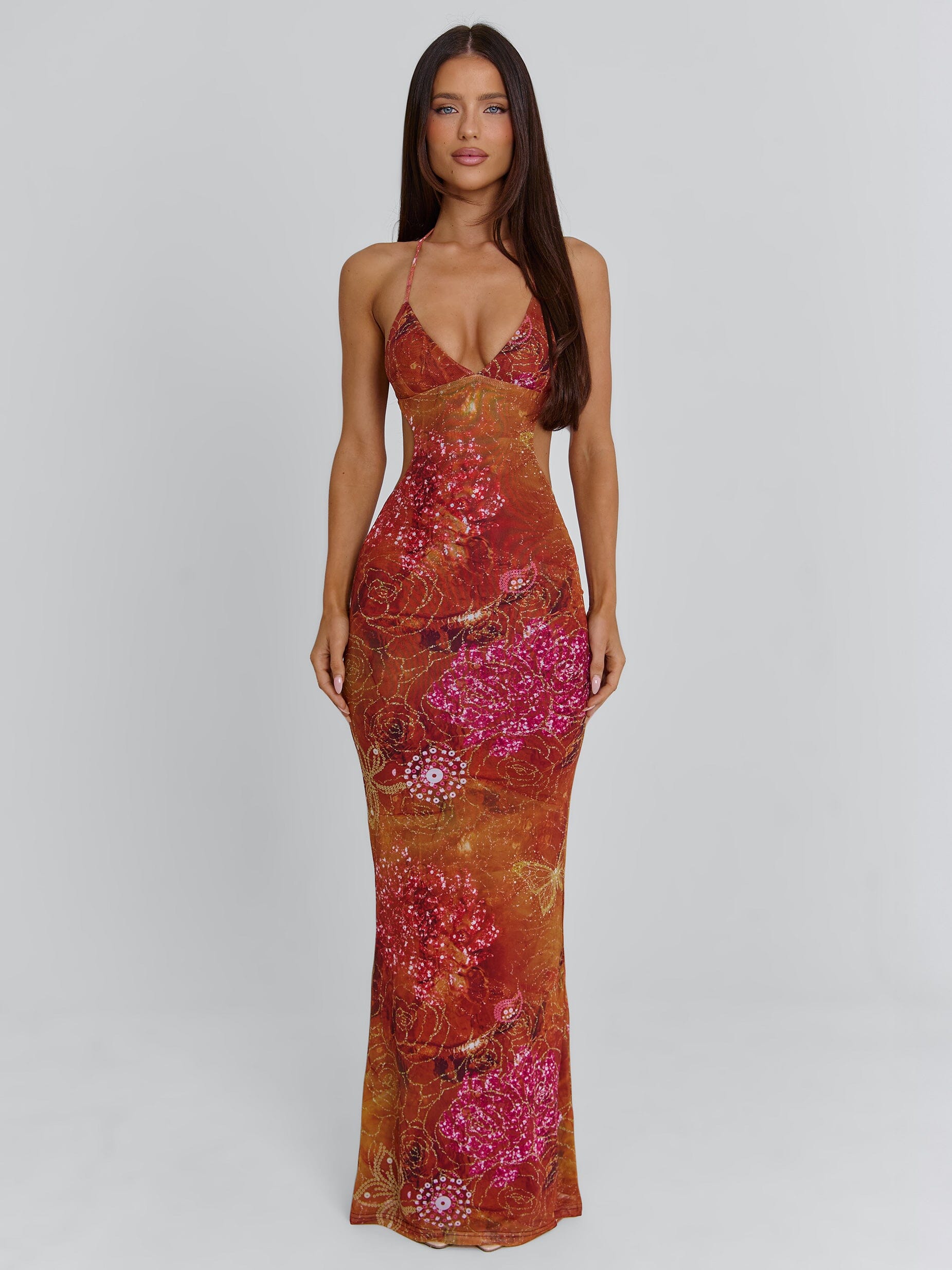 ESMERALDA MAXI DRESS GOLDEN CRYSTAL - XXS ESMERALDA MAXI DRESS GOLDEN CRYSTAL - XXS