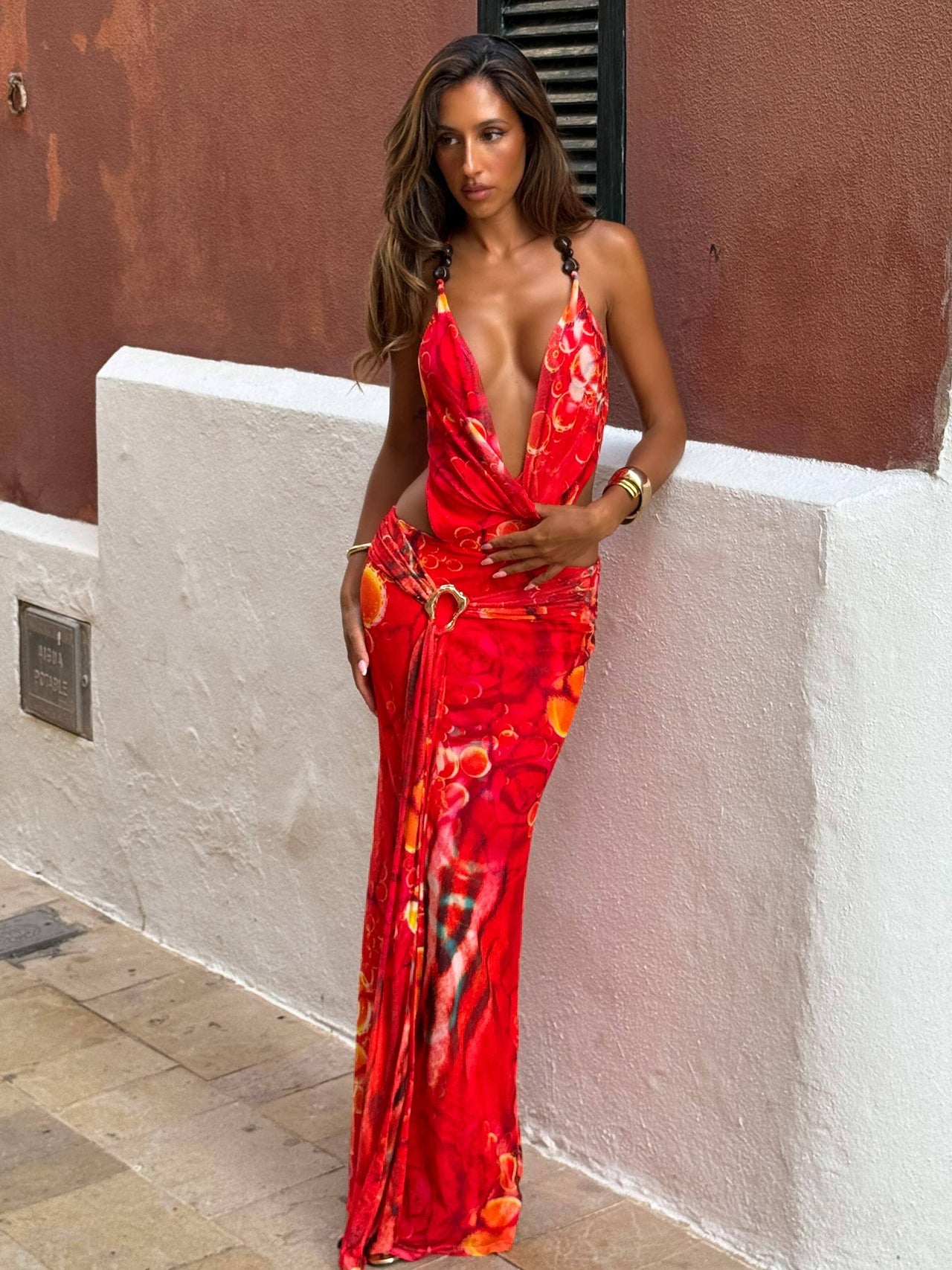 knee length dresses for ladies Etna Maxi Dress Fuego