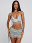 EVANE MINI SKIRT SILVER Mini Skirt 