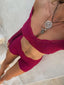 EVANTHE LONG SLEEVE TOP BURGUNDY Crop Top 