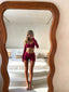 EVANTHE LONG SLEEVE TOP BURGUNDY Crop Top 