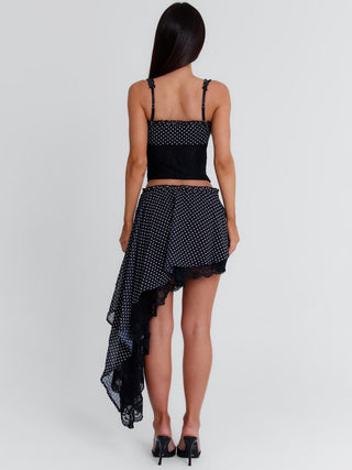 FABLE MINI SKIRT BLACK POLKA DOT Mini Skirt 