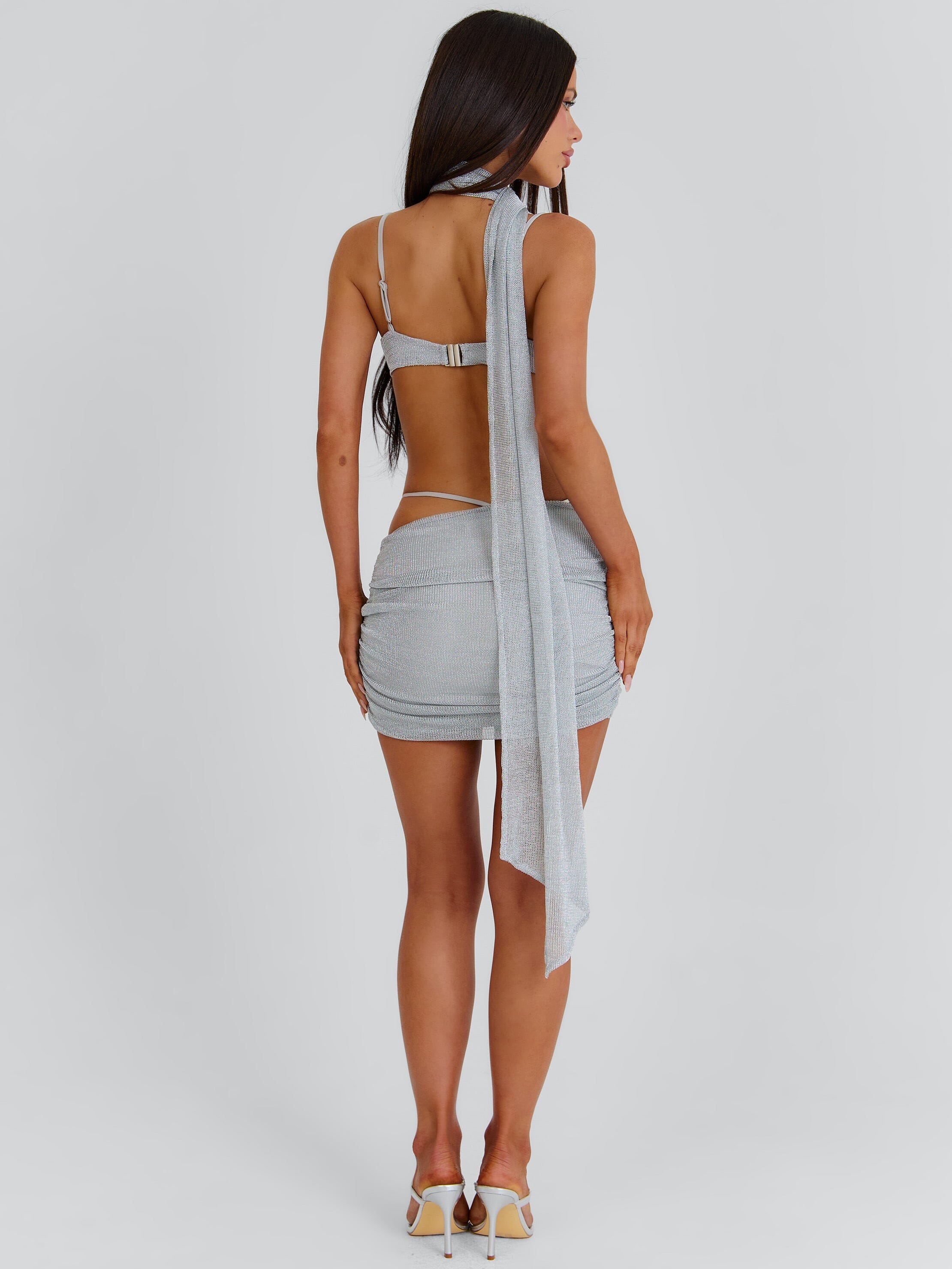 Gabe Mini Dress Silver | Outcast USA