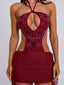 GERALDINE MINI DRESS BURGUNDY Mini Dress 