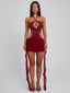 GERALDINE MINI DRESS BURGUNDY Mini Dress 