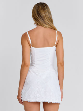 white mini dress near me Zamara White Mini Dress - US 10