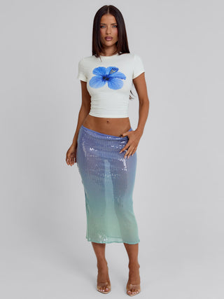 GINGER MIDI SKIRT BLUE Midi Skirt 