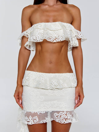 GIULIANA TOP IVORY Crop Top 