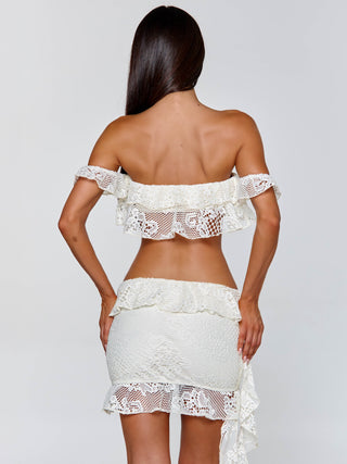 GIULIANA TOP IVORY Crop Top 