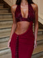 GIULSY MAXI DRESS BURGUNDY Maxi Dress 