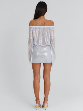 GWENDALYN MINI DRESS SILVER Mini Dress 