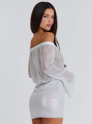 GWENDALYN MINI DRESS SILVER Mini Dress 