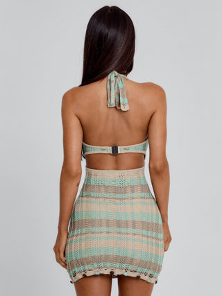 Women's Green Hale Mini Dress Green Stripe in Size S/M by Outcast Women's Green Hale Mini Dress Green Stripe in Size S/M by Outcast