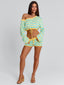 HATTIE TOP BLUE AND YELLOW STRIPE Crop Top 