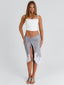 LAELIA MIDI SKIRT SILVER Midi Skirt 