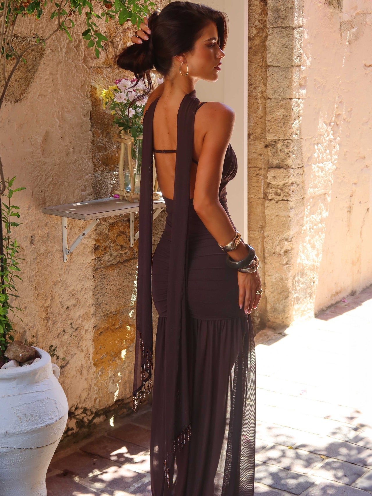 Ida Maxi Dress Chocolate | Outcast US  Outcast USA