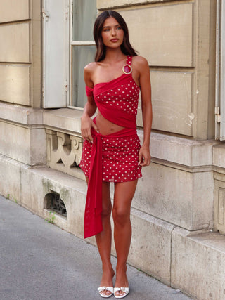 mini red dress outfit Women's Red Print Imara Mini Dress Red Polka Dot in Size XL by Outcast mini red dress outfit Women's Red Print Imara Mini Dress Red Polka Dot in Size XL by Outcast