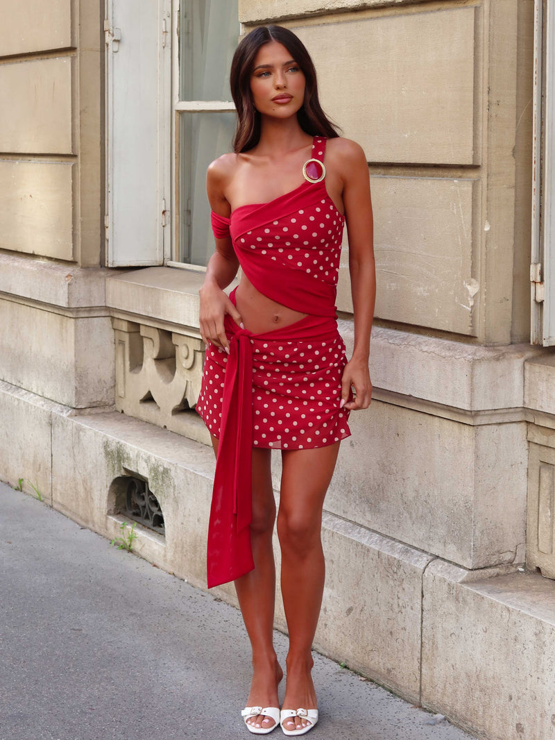 IMARA MINI DRESS RED POLKA DOT Mini Dress 