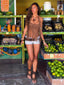 FRANCINE TOP BROWN Crop Top 