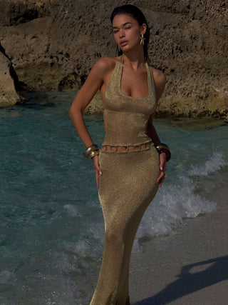 Women's Carmen Maxi Dress Gold in Size XL by Outcast Women's Carmen Maxi Dress Gold in Size XL by Outcast