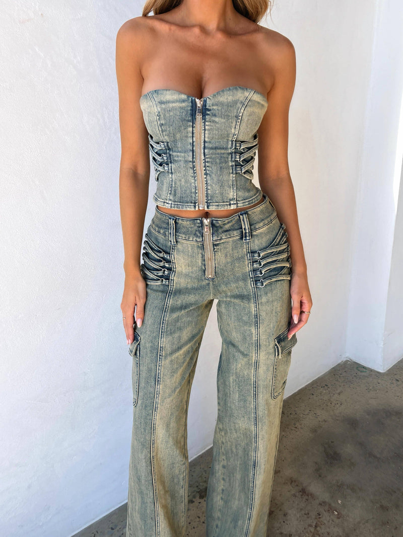 JOELLE CORSET TOP DENIM Corset 