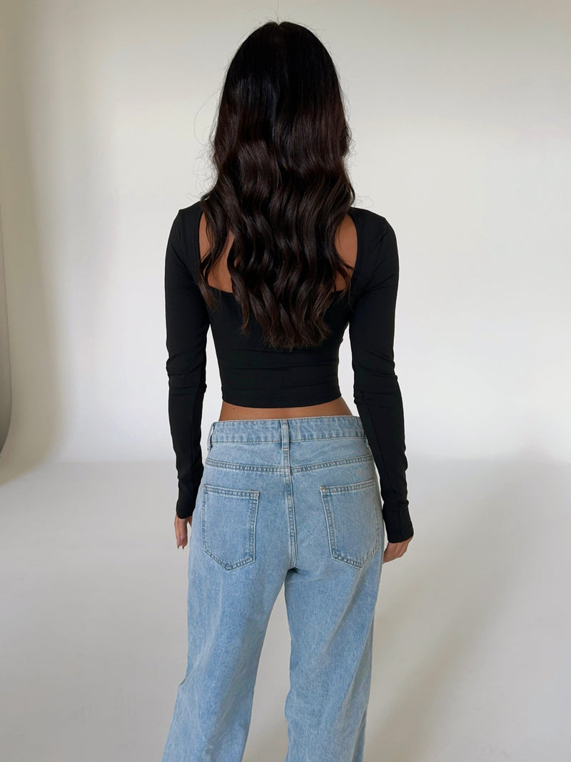 MARLA CROP TOP BLACK - OUTCAST EXCLUSIVES Tops BOSDA 