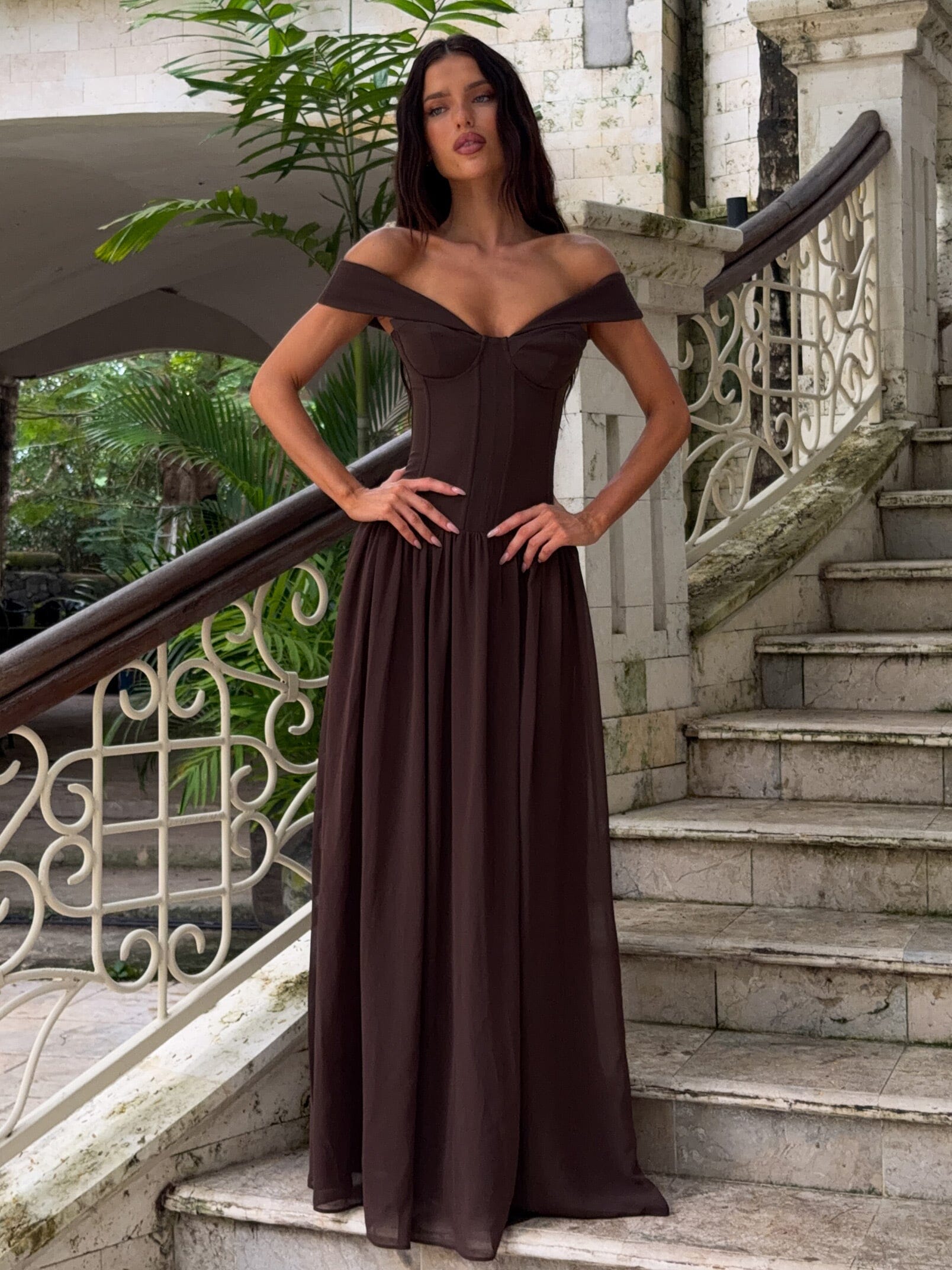 Junipia Maxi Dress Chocolate | Outcast US – Outcast USA