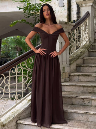 Women's Brown Junipia Maxi Dress Chocolate in Size Large by Outcast
