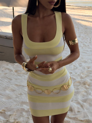 TERESA MINI DRESS YELLOW STRIPE Mini Dress 